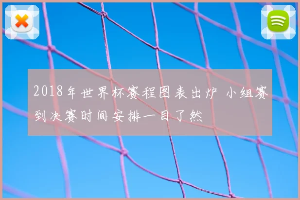 2018年世界杯赛程图表出炉 小组赛到决赛时间安排一目了然